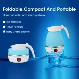 Kettles 600Ml Heating Water Pot Portable 600W 110V 220V Electric Boiler for Travel Silicone Material Foldable