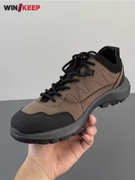 Fitnessschuhe Outdoor Wandermänner Schnürung Antiskid -Plattform Camping Vintage Kuhleder Sportklettern Sneaker