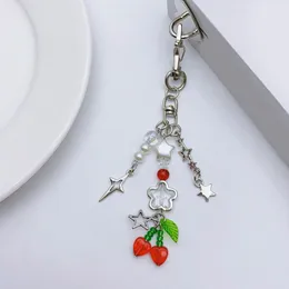 E0BF Strawberry Keyring Stylish Pendant Keychains Cherry Keyrings Ornament for Bag