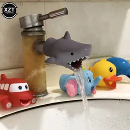 Badespielzeug Neue tierische Wasserhahn Extender Kinder Baby Kinder beim Waschen des Waschens Waschen Wasserhahn Extender Spritzsicheres Ausdehnungsbad Badespielzeug 240413