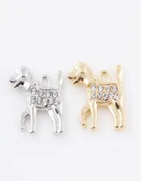 20x18mm Goldsilver cor 20pcslot Animal Pingente de cães de charme Diy Hang Acessory Fit for Flutuating Locket Jewelrys6131031