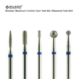 Bits WILSON A000047(5pcs) Diamond Nail Kit Solid Carbide Solid Carbide Multi Functional diamond nail drill bit Durable nail bit drill