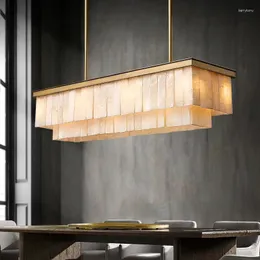 Lampadari moderni soggiorno a led in marmo naturale a led le lampade a soppalco lucide da pranzo armatura dell'illuminazione appesa