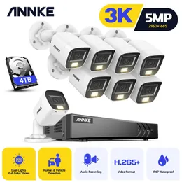 IP Cameras ANNKE 8CH 5MP Video Security System 5MP Lite H.265+ DVR Recorder Video Surveillance CCTV Camera Kits Outdoor PIR Detection IP67 24413