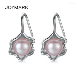 Dangle Earrings Joymark Vintage Flower Style 925 Sterling Silver Narural Narural Pearl Drop Hook for Party Women Jewelry Jewelry JPSE010