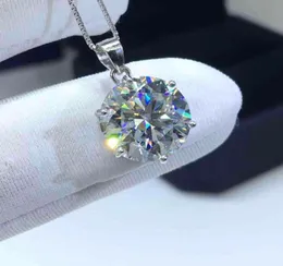 Inbeaut 925 Gümüş 5 CT Yuvarlak Mükemmel Kesim Kıvılcım Kolları Geçiş Pırlanta Test Moissanite Kolye Kolye Nişan Mücevher 6040831