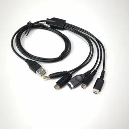 2024 Nowy kabel 1,2M Szybka ładowanie 5 w 1 przewód sznurkowy do gry do gry USB dla Nintendo New 3DS XL NDS Lite ndsi ll Wii U GBA PSPFOR NDS Lite USB