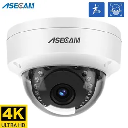 IP-kameror ASECAM 8MP 4K POE IP-kamera IK10 Explosionssäker utomhusansiktningsdetektering H.265 Metal Dome CCTV Security Video Surveillance 240413