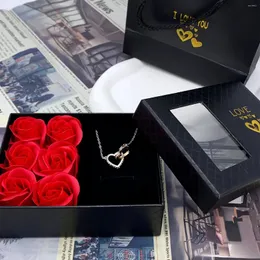 Подарочная упаковка День Святого Валентина 6 Ювелирные изделия розовой коробки Отправить свою девушку в мать Танабата продвинутая черная многофункция