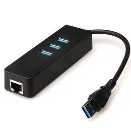 3 bağlantı noktalı USB 3.0 Ethernet Adaptörü USB 3.0 HUB USB RJ45 GIGABIT Ethernet LAN 10/100/1000 MacBook Dizüstü Bilgisayar için Ağ Kartı