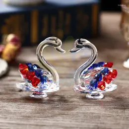 Decorative Figurines Crystal Swan White Wedding Gift For Comers Practical Tv Cabinet Living Room Wine Home Decoration Ornaments