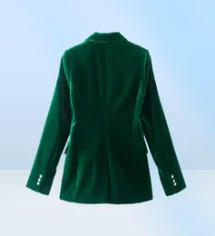 Women039s Suits Blazers Women Dark Green Velvet Blazer Jacket Elegant Coat Female Slim Fit Office Lady Lady Long Sleeve Sing8930920