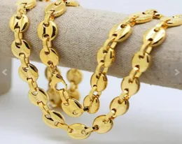 9mm 1828 inç altın kaplama saf paslanmaz çelik moda büyüleyici kahve çekirdeği kolye bağlantı zinciri kadınlar için hediyeler 4764222