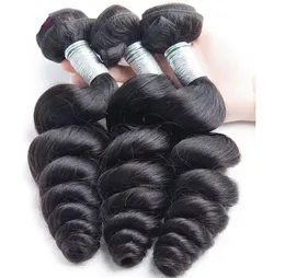 9A brasiliansk lös våg virgin hår 3 buntar mänskliga förlängningar studsande curl2425157