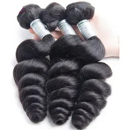 9a Brasilianer Lose Wave Virgin Hair 3 Bündel menschliche Erweiterungen Bouncy Curl2425157