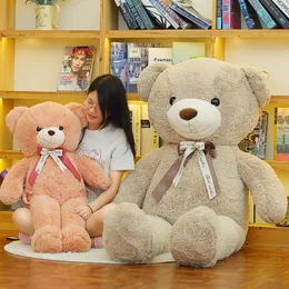 Sıcak 1pc 80/100/120cm Huggable güzel 3 renk yeni varış dev boyutu ayı yumuşak doldurulmuş peluş oyuncak çocuk hediyesi doğum günü