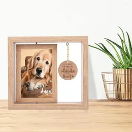 إطارات PET PO الإطار الخشب الخشبي على الوجهين قابلة للتدوير لعرض سطح المكتب 4 × 6 بوصة يضم الكلب