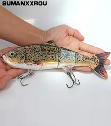 25 سم متعددة الأجزاء ضخمة البحر السنانير السنانير الطعم الكبير swimbait bass شمالي pike musky lifelike هوك الذيل الأحمر 3d العين t2 t1910209457934