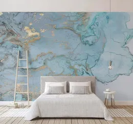 Anpassade tapeter för väggar Anpassade PO Wallpapers 3D Stereo Blue Marble Wall Paper Murals Papel de Parede8808550
