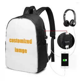 Zaino Noisydesigns Laptop da stampa personalizzato per ragazze USB ricaricate per bambini borse da scuola da donna MOCHILA BOLSA