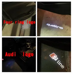 2x LED باب السيارة ترحيب Light Laser Liasor Logo لـ Audi A1 A3 A5 A6 A8 A4 B6 C5 80 A7 Q3 Q7 TT R8 Sline7152694