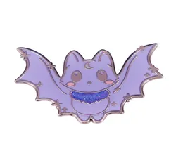Twinkle Baby Bat Enamel Pin Glitter Whitch Moon Cat Brooch Cute Spooky Halloween Gothic Fashion Jewelry Gift6880192