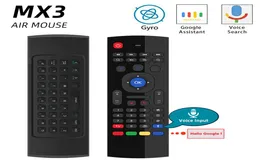 MX3 에어 마우스 안드로이드 TV 박스 용을위한 MX3 AIR MOUSE 범용 스마트 음성 원격 제어 24G RF 무선 키보드 A95X H96 MAX X96 MINI7265588