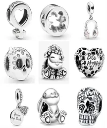 925 Silver Fit Charm 925 Bracelet Rabbit Be Bustly Sheep Skull Clover DIY Charms Set Подвесной Diy Fine Beads Jewelry7544462