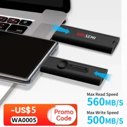 Hiksemi USB3.2 Solid State Pendrive 560MB/S 고속 USB 유형 C Gen 2 Flash Drive 512GB 256GB 128GB