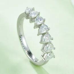 Ringos de cluster 2024 S925 Prata esterlina D cor de pêra cor de pêra Moissanite Ring Trendy for Women Wedding Engagement Promove de marca dos presentes da marca