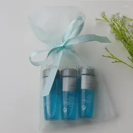 Bolsas de armazenamento Bolsa de bolsa de bolso de malha azul graciosa com fita para jóias para presentes Cosméticos amostra de pó à prova de poeira Kit de cuidados com poeira