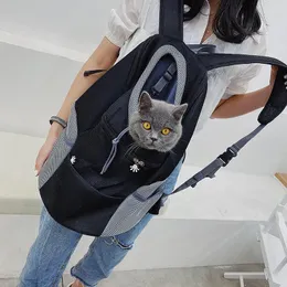 Transportadores de gatos Pet Cats Cachor Carrier Bag para cães Backpack Out Double ombro Travel Portable Out Outdoor