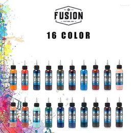Tattoo Inks Permanent Professional Ink 16 Color 1oz / 30ml Bottle Delicate Texture Lasting Set