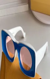 Rektangulära acetat solglasögon i Blue White Sonnenbrille Occhiali da Sole unisex mode solglasögon nyanser med box4858064