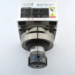 CNC 6KW ER32 6000 RPM 1200RPM 18000RPM Hava Soğutma CNC Torna Ahşap Gravür Yönlendirici Motorlu Mil Motu Yüksek Hızlı Motor