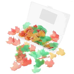 Decorative Flowers 110 Pcs Christmas Cake Inserting Card Decor Cute Cupcake Topper Sticky Rice Paper