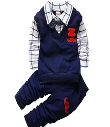 Folga bibicola primavera outono de menino de menino conjuntos de roupas infantis conjunto