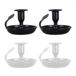 Świece 2PCS Retro Black Iron Candlestick Holder Stand Stand Vintage Candelabra Candelabrum na Valentine