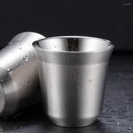 Kupalar basit kupa çevre dostu paslanmaz çelik kahve fincanı sağlam gümüş renkli çay çocuklar için
