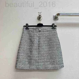 مصمم التنانير Shenzhen Nanyou Huo ~ 24 Summer Product Small Spragrant Wind High Weist A-Line Slim Tweed Half Skirt OO15