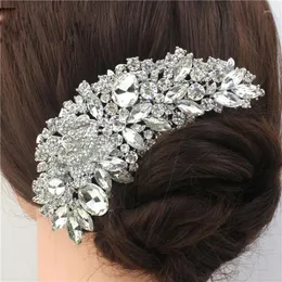 Clip per capelli Blijery vintage grandi pettini da sposa floreale Bling Rhinestone Crystal Wedding Weight Charm Pant Designs Accessori