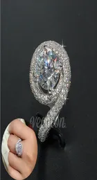 Unikalny 1CT Lab Diamond Pierścień 925 Srebrny Srebrny Bijou Pierścienie weselne dla kobiet Party Bridal Party Prezent 2741835