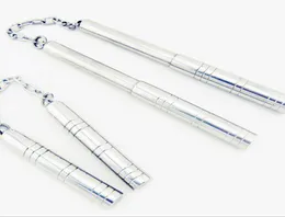 Fashion2022 Nunchakus Tüm Paslanmaz Çelik Teleskopik Taşınabilir Nunchaku Highgrade Sticks Bag Boutique8122637 ile iki çubuk
