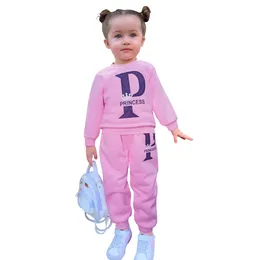 2pcs/set girls folfits baby kids girls close tracksuits 2024 봄 가을 유아 어린이 캐주얼 옷 1-8y