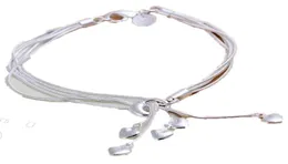 Grossist-fashion charm 925 sterling silver muti linje armband kedja hjärtan armlets för kvinnor smycken pulseras de plata 925 h0677527915