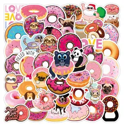 50pcs Donuts Food Tier Cartoon Graffiti Aufkleber Trunk Wasserbecher Laptop Telefon Bleistift Hülle Notebook Koffer Auto Reifenabziehbilder Pack2837167
