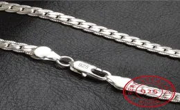 Halsband 5mm 50 cm män smycken hela nytt mode 925 Sterling Silver Big Long Wide Tendy Male Full Side Chain for Pendant8849199