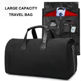 Förvaringspåsar 55L stor kapacitet rese väska män kvinnor passar slips skor torr våt separering bagage vikbar bärbar handväska messenger