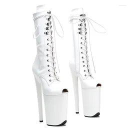 Sapatos de dança Auman Ale 23cm/9 polegadas patente de patente de dedão aberto sexy exótico salto alto plataforma feminina boots pólo 022