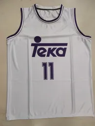 Reals 1993-94 Home Uniform #11 La maglia da basket Sabonis può essere personalizzata con qualsiasi nome e numero